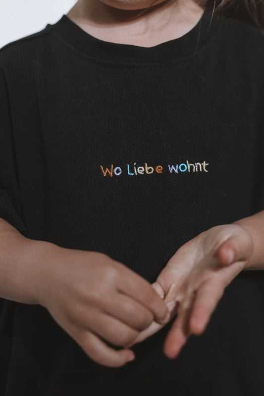 Rainbow Love - T-Shirt Black Kids