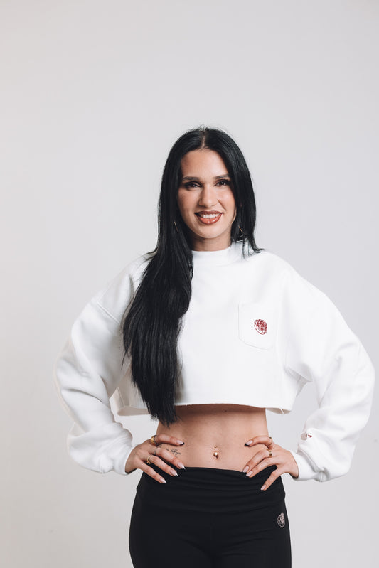 Cozy - Cropped Crewneck White